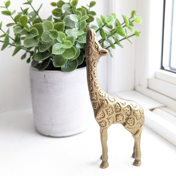 Vintage Other - Bronze Giraffe Figurine | Baby Shower Gift, Nursery Decor